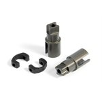 T2'008 ALU SOLID AXLE DRIVESHAFT ADAPTERS (2) - HARD COATED