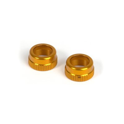 T2 ALU SHOCK CAP-NUT WITH VENT HOLE - ORANGE (2)