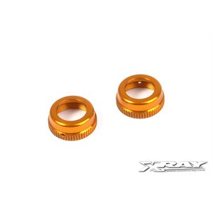 T4 ALU SHOCK CAP-NUT WITH VENT HOLE - ORANGE (2)