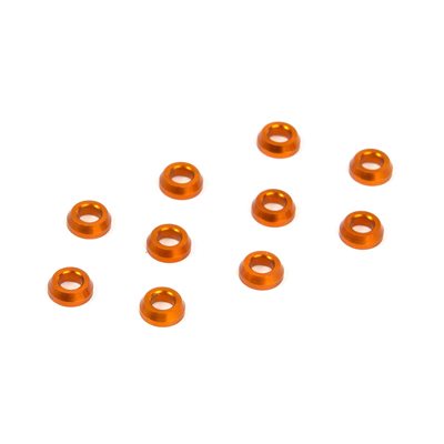 ALU CONICAL SHIM 3x6x2.0MM - ORANGE (10)