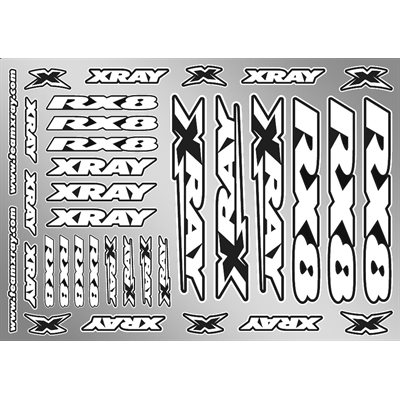 XRAY RX8 STICKER FOR BODY - WHITE